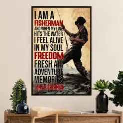 Fishing Poster Room Wall Art Prints | I Am A Fisherman | Vintage Gift For Fisherman