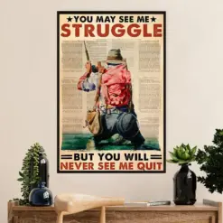 Fishing Poster Room Wall Art Prints | Never See Me Quit | Vintage Gift For Fisherman