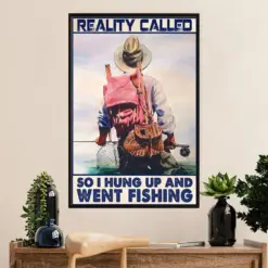 Fishing Poster Room Wall Art Prints | Reality Called | Vintage Gift For Fisherman