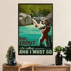 Fishing Poster Room Wall Art Prints | The Trout Are Calling | Vintage Gift For Fisherman