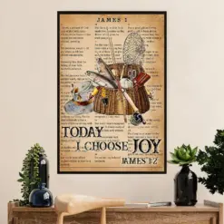 Fishing Poster Room Wall Art Prints | Today I Choose Joy | Vintage Gift For Fisherman