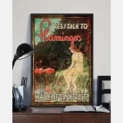 Flamingo Loves Canvas Prints Yes I Talk To Flamingos Vintage Wall Art Gifts Vintage Home Wall Decor Canvas