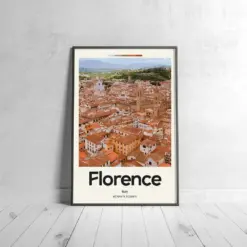 Florence Poster - Oil Painting Technique | European Wall Art | & Printed Travel Prints | Animalistic Home Decor