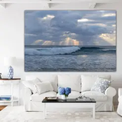 Florida Ocean Waves Beach Print Canvas Seascape Canvas Sunrise Photography Beach House Decor - Travel Photography - Ocean Wall Art Gift