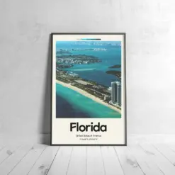 Florida Poster - Oil Painting Technique | United States Wall Art | & Printed Travel Prints | Animalistic Home Decor