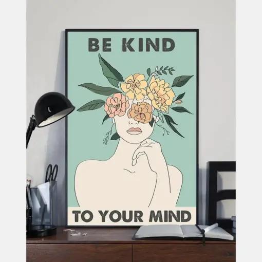 Flower Girl Be Kind To Your Mind Canvas Prints Vintage Wall Art Gifts Vintage Home Wall Decor Canvas