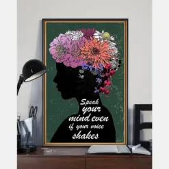 Flower Girl Speak Your Mind Even If Your Voice Shakes Poster Vintage Room Home Decor Wall Art Gifts Idea