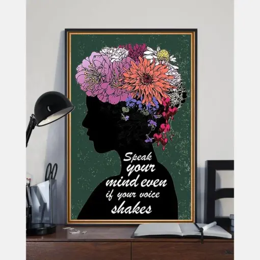 Flower Girl Speak Your Mind Even If Your Voice Shakes Poster Vintage Room Home Decor Wall Art Gifts Idea