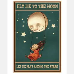 Fly Me To The Moon Canvas Prints Vintage Wall Art Gifts Vintage Home Wall Decor Canvas