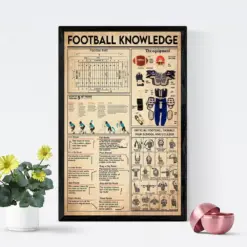 Football Knowledge Poster Vintage Wall Art Home Decor Room Art Decor Football Poster Football Lover Poster Football Wall Decor