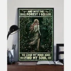 Forest Girl Canvas Prints Into The Forest I Go Lose My Mind And Find My Soul Vintage Wall Art Gifts Vintage Home Wall Decor Canvas