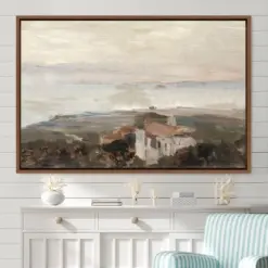 Framed Canvas Oil Painting Landscape Wall Art Nature Framed Large Gallery Art Vintage Art Minimalist Art Gift Wall Decor