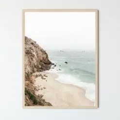 Framed Coastal Wall Art California Coast Photography Roland Prints Crashing Waves