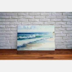 Framed Ocean Art Beach Wall Art Framed Wall Art Living Room Wall Decor Abstract Landscape Art Framed Canvas Print