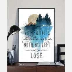 Freedom Is Just Another World For Nothing Left To Lose Canvas Prints Vintage Wall Art Gifts Vintage Home Wall Decor Canvas
