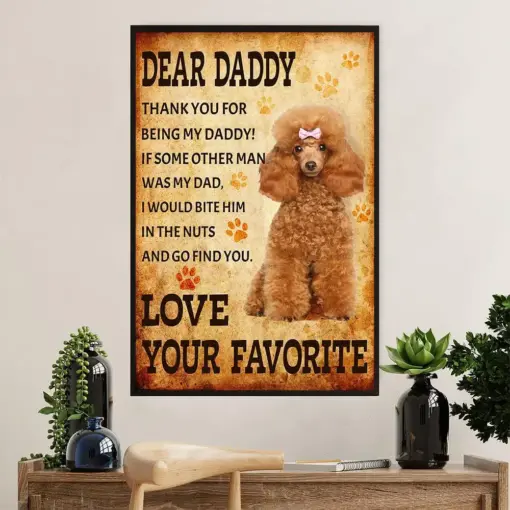 From Poodle To Daddy Dog Poster Prints | Wall Art Gift For Poodle Puppies Lover