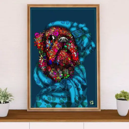 Funny Cute Boxer Canvas Wall Art Prints | Colorful Dog Painting | Gift For Brindle Boxador Dog Lover