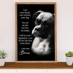 Funny Cute Boxer Canvas Wall Art Prints | I Am Your Boxer | Gift For Brindle Boxador Dog Lover