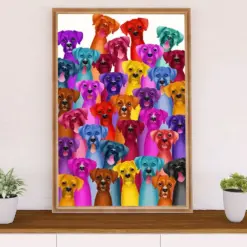 Funny Cute Boxer Canvas Wall Art Prints | Multi Dog | Gift For Brindle Boxador Dog Lover