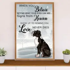Funny Cute Boxer Poster | Winter Dog | Wall Art Gift For Brindle Boxador Puppies Lover