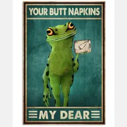 Funny Frog Bathroom Poster