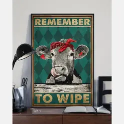 Funny Heifer Cow Poster Remember To Wipe Vintage Room Home Decor Wall Art Gifts Idea - Farming Home Decor