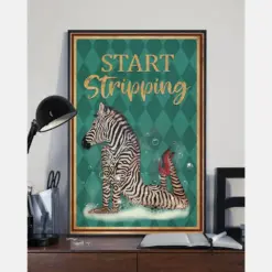 Funny Zebra Loves Canvas Prints Start Stripping Vintage Wall Art Gifts Vintage Home Wall Decor Canvas