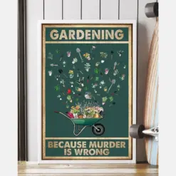 Garden Love Canvas Prints Farm Gardening Because Murder Is Wrong Wall Art Gifts Vintage Home Wall Decor Canvas