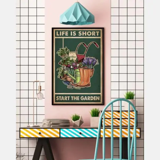 Gardener Garden Tools Loves Canvas Prints Life Is Short Vintage Gardening Wall Art Gifts Vintage Home Wall Decor Canvas