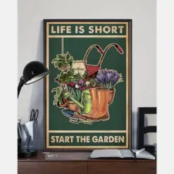 Gardener Garden Tools Loves Poster Life Is Short Vintage Gardening Room Home Decor Wall Art Gifts Idea