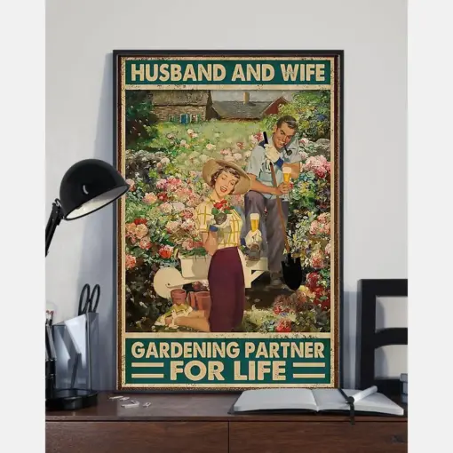 Gardening Beer Loves Canvas Prints Husband And Wife Partner For Life Vintage Wall Art Gifts Vintage Home Wall Decor Canvas