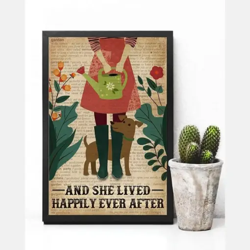 Gardening Girl Dog And She Lived Happily Ever After
