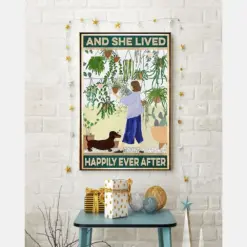 Gardening Girl Garden Dachshund Loves Poster She Lived Happily Ever After Vintage Room Home Decor Wall Art Gifts Idea