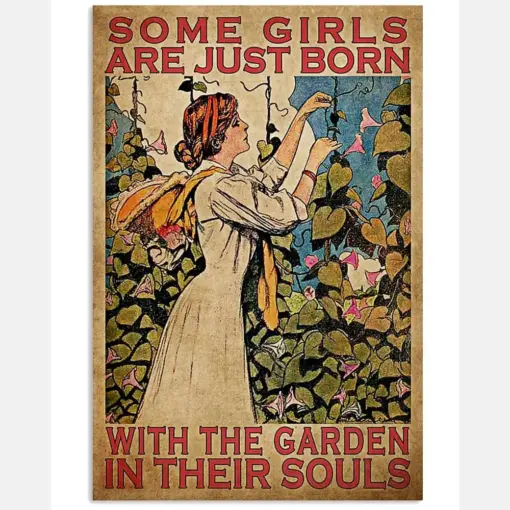 Gardening Girl Poster Garden In The Souls Vintage Room Home Decor Wall Art Gifts Idea