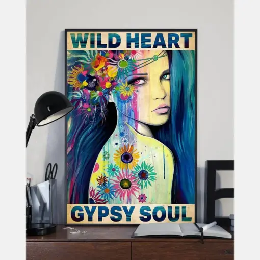 Gardening Girl Poster Wild Heart Gypsy Soul Vintage Room Home Decor Wall Art Gifts Idea