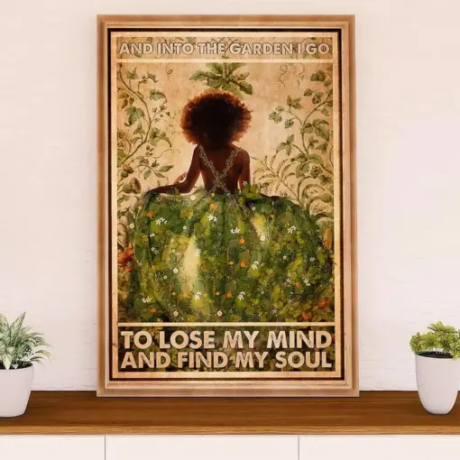 Gardening Poster Home Décor Wall Art | Black Queen In Garden | Gift For Gardener, Plants Lover