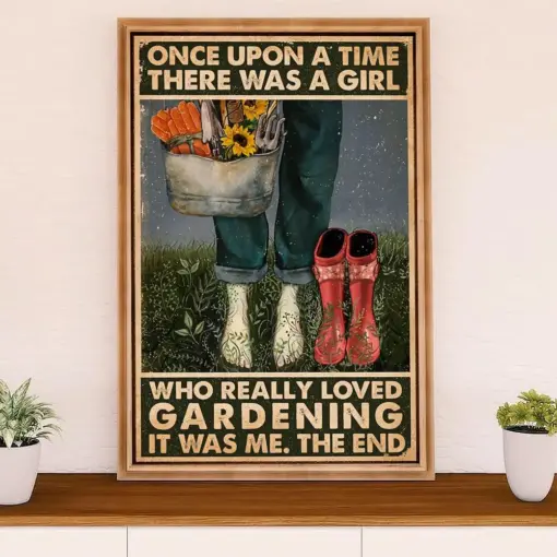 Gardening Poster Home Décor Wall Art | Girl Loved Gardening | Gift For Gardener, Plants Lover