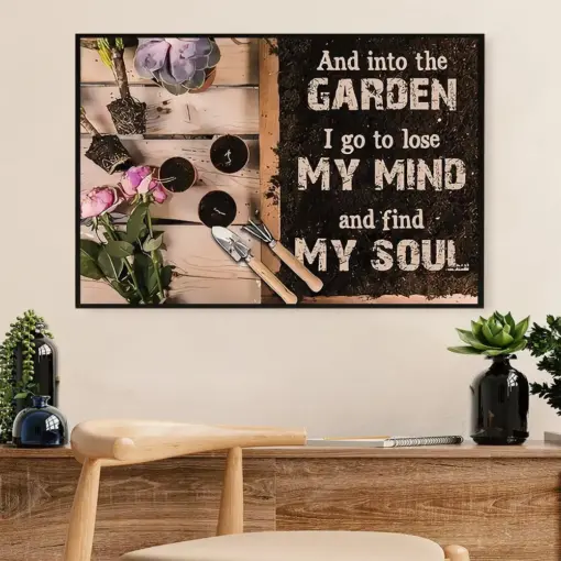 Gardening Poster Home Décor Wall Art | Into The Garden | Gift For Gardener, Plants Lover