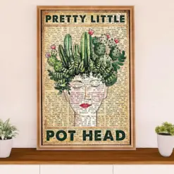 Gardening Poster Home Décor Wall Art | Pretty Little Pot Head | Gift For Gardener, Plants Lover