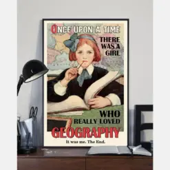 Geography Loves Canvas Prints Once Upon A Time There Was A Girl Vintage Wall Art Gifts Vintage Home Wall Decor Canvas