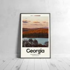 Georgia Poster - Oil Painting Technique | United States Wall Art | & Printed Travel Prints | Animalistic Home Decor