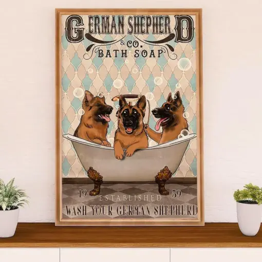 German Shepherd Canvas Prints | Dog Bath Soap | Wall Art Gift For Shepherd Dog Lover