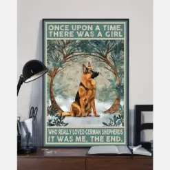 German Shepherd Once Upon A Time German Shepherd Funny Vintage Retro Art