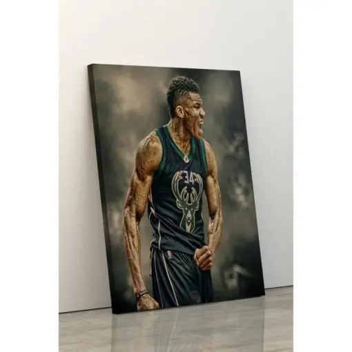 Gianni Poster Milwaukee Bucks Fan Gift Gianni Wings Canvas Framed Basketball Canvas Nba Wall Art