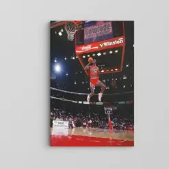 Gift For Basketball Lover / Michael Jordan Last Shot Canvas / Motivational Hype / Extra Large Wall Art / Oversize Framed Wall Art