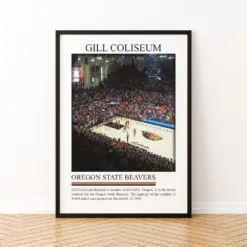 Gill Coliseum Poster Wall Art | Stadium Canvas | Print Poster | Framed Poster | Caa Basketball Wall Art | Stadium Poster Gift