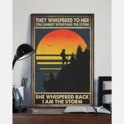 Girl Hiking Poster She Whispered Back I Am The Storm Vintage Room Home Decor Wall Art Gifts Idea