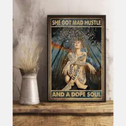 Girl Loves Music She Got Mad Hustle And A Dope Soul Poster Vintage Room Home Decor Wall Art Gifts Idea