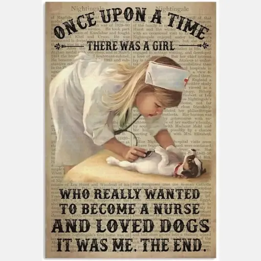 Girl Nurse Dog Dictionary Wanted To Become A Nurse Loved Dogs Portrait