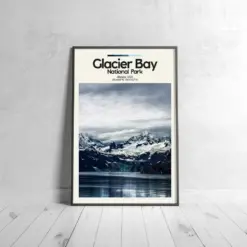 Glacier Bay Poster - Oil Painting Technique | Usa National Park Wall Art | & Printed Travel Prints | Animalistic Home Decor